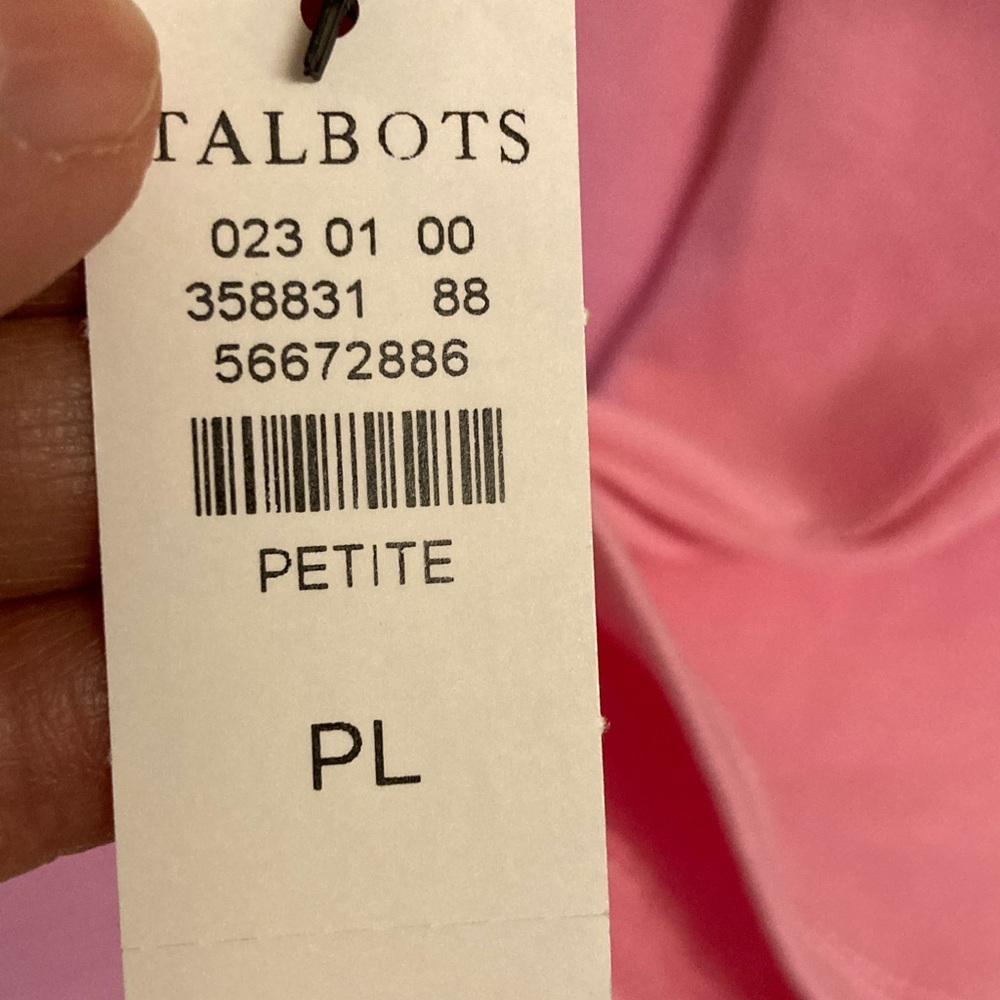 Talbots Light Pink Boatneck 3/4 Sleeve Shirt - Picture 3 of 5